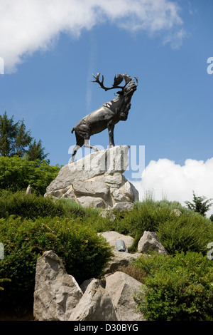 Caribou Memorial a Terranova Memorial Park sulla Somme ricordando le perdite dalle battaglie di 1916 Prima Guerra Mondiale Foto Stock