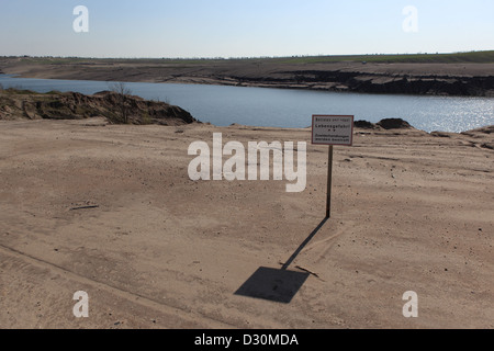 Grossraeschen, Germania, affacciato sul futuro Ilsesee Foto Stock