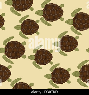 Modello senza cuciture con nuoto tartarughe di mare Foto Stock
