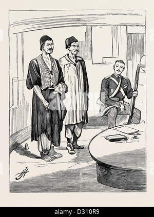 La GUERRA IN EGITTO: A BORDO H.M.S. 'SEAGULL', i primi prigionieri introdotti dopo l'INNESTO A CHALOUF, Augusto 20 Foto Stock