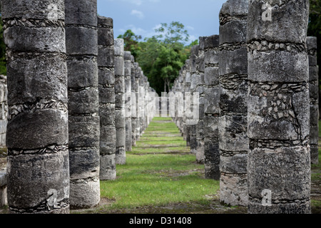 Maya calendario di pietra a Chichen Itza, Messico Foto Stock