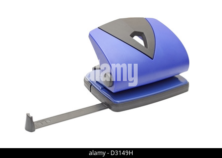 Ufficio blu perforatrice isolate su sfondo bianco Foto Stock