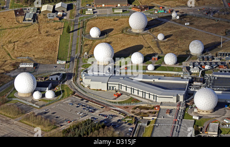 Vista aerea di Menwith Hill vicino Harrogate, North Yorkshire Foto Stock