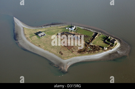 Vista aerea di Piel isola nel Canale di Piel a sud di Barrow-in-Furness, Cumbria Foto Stock