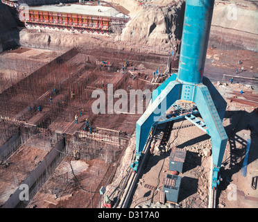 Lavoratori cinesi in Sudan, Merowe Dam. Foto Stock