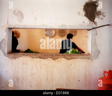 Lavoratori cinesi in Sudan, Merowe Dam. Foto Stock