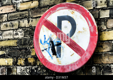 Nessun segno di parcheggio Foto Stock