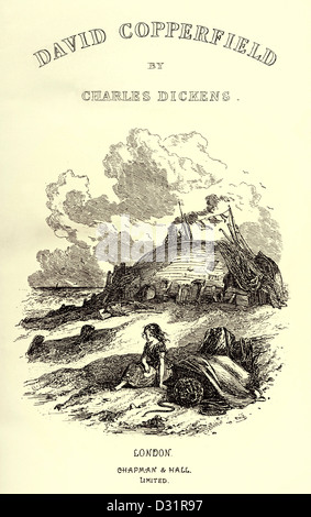 DAVID COPPERFIELD Frontespizio illustrazione dalla prima edizione "La storia personale di David Copperfield' di Charles Dickens 1850. Foto Stock