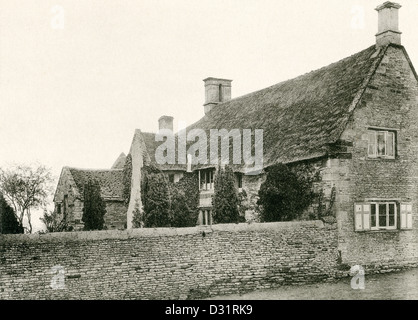 Una piastra collotipia intitolata " Un agriturismo a Gretton, Northants." da un libro pubblicato nel 1905. Foto Stock