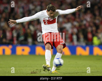 Dublino, Irlanda. Il 6 febbraio 2013. Calcio internazionale freindly. Repubblica di Irlanda contro la Polonia. Sebastian Boenisch in azione per la Polonia. Credit: Azione Plus immagini di Sport / Alamy Live News Foto Stock