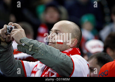 Dublino, Irlanda. Il 6 febbraio 2013. Il polacco di ventilatori in Rep di Irlanda vs Polonia gioco giocato all'Aviva Stadium di Dublino. Credito: Michael Cullen / Alamy Live News Foto Stock