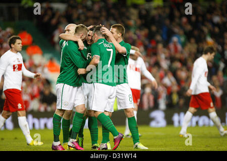 Dublino, Irlanda. Il 6 febbraio 2013. Obiettivo per l' Irlanda in Rep di Irlanda vs Polonia gioco giocato all'Aviva Stadium di Dublino. Credito: Michael Cullen / Alamy Live News Foto Stock