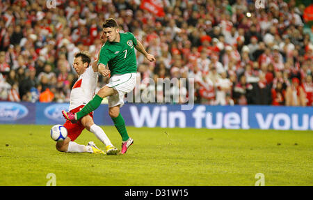 Dublino, Irlanda. Il 6 febbraio 2013. Robbie Brady Rep di Irlanda, Rep di Irlanda vs Polonia gioco giocato all'Aviva Stadium di Dublino. Credito: Michael Cullen / Alamy Live News Foto Stock