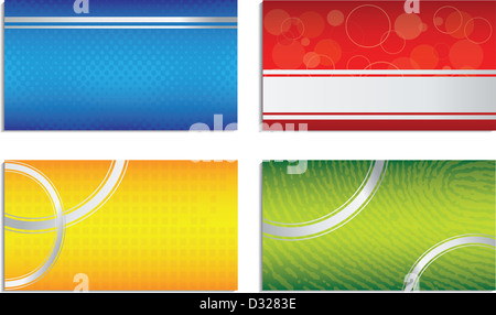 Set di colorate le schede aziendali Foto Stock