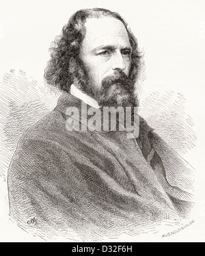 Alfred Tennyson, primo Baron Tennyson, 1809 - 1892. Poeta laureato di Gran Bretagna e Irlanda. Foto Stock