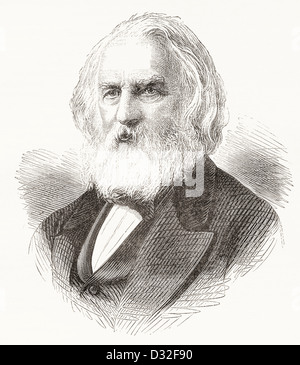 Henry Wadsworth Longfellow, 1807 - 1882. Poeta americano e professore. Foto Stock