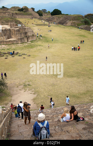 Monte Albán rovine archeologiche Sito in Oaxaca - Messico Foto Stock