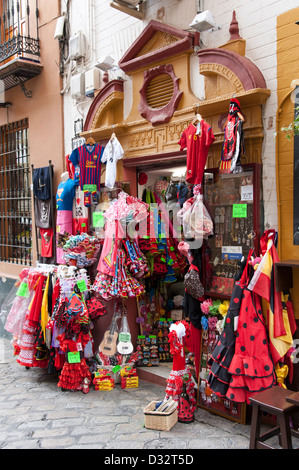 Negozio di souvenir turistici, Siviglia, Spagna Foto Stock