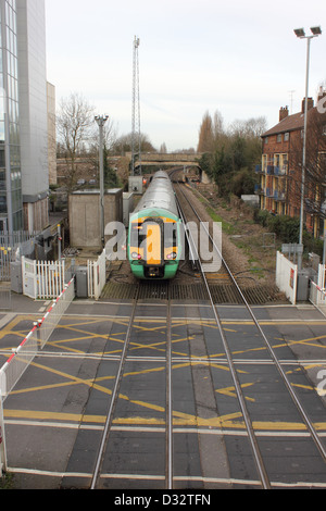 Livello di attraversamento del treno Foto Stock