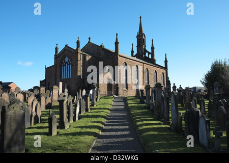 St Mary's Greyfriars" chiesa parrocchiale sagrato, Dumfries Scozia SW Foto Stock