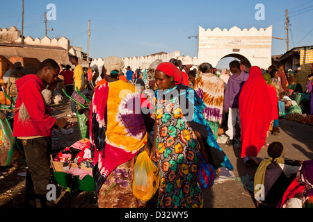 Mercato cristiano, Showa Gate, Harar, Etiopia Foto Stock