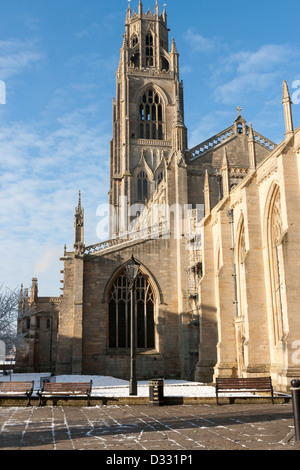 Vista dal lato ovest su St Botolph's chiesa noto come moncone di Boston. In Inghilterra. Foto Stock