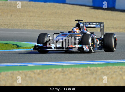 07.02.2013 Motorsport, Formula 1 test sul Circuito de Velocidad pista di Jerez de la Frontera, Spagna ---- Nico Hülkenberg (Huelkenberg), Sauber C32 Foto Stock