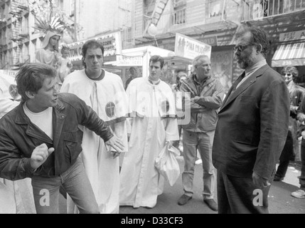 Circa 1990 Frances Ford Coppola sulla posizione per le riprese del padrino III in Piccola Italia Foto Stock