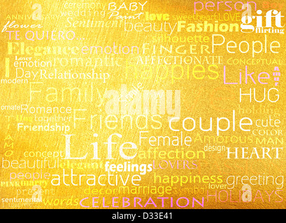 Seamless modello realizzato da parole che correla con la parola amore Foto Stock