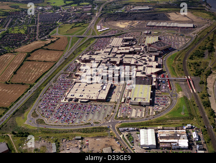 Vista aerea yaken nel 1988 del Metro Centre in Gateshead, Newcastle-upon-Tyne Foto Stock