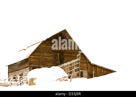 Il vecchio fienile situato nel villaggio di base nella città di Steamboat Springs Colorado. Foto Stock