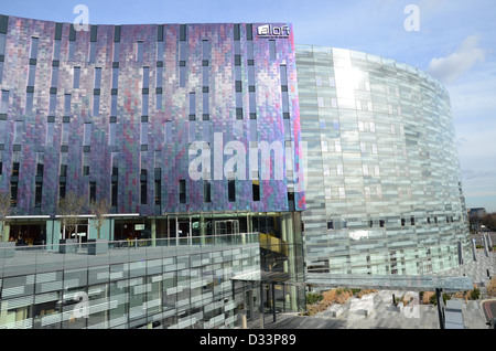 Il Aloft Hotel accanto al centro espositivo Excel nei Docklands di Londra. Foto Stock