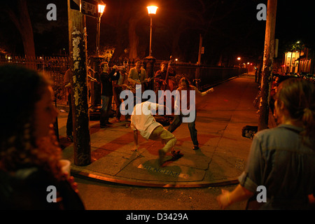 French Quarter band e i ballerini di new orleans Foto Stock