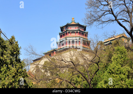 Torre di incenso buddista, longevità Hill, il Summer Palace - Pechino Foto Stock
