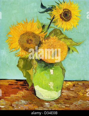 Vincent van Gogh, girasoli. 1888. Post-Impressionism. Olio su tela. Luogo di creazione: Arles-sur-tech, Francia. Foto Stock