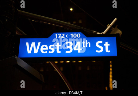 New York City indicazioni stradali Foto Stock