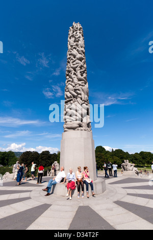 Vigeland Sculpture disposizione nel Parco Frogner di Oslo. Norvegia Foto Stock