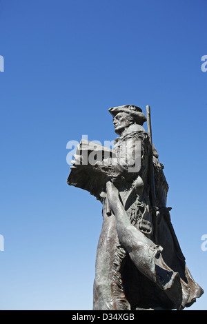 Statua di Lewis e Clark alla fine del sentiero, Mare, Oregon, Stati Uniti d'America Foto Stock