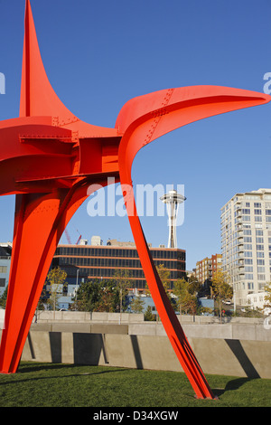 Eagle scultura di Alexander Calder, Olympic Sculpture Park, Seattle, nello stato di Washington, USA Foto Stock