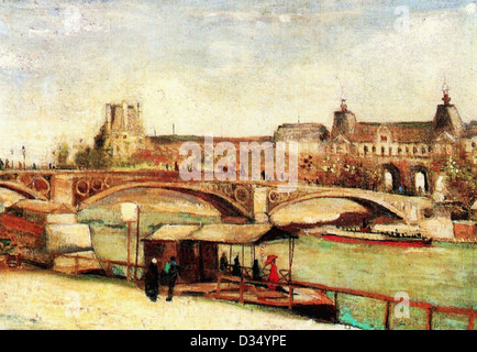 Vincent van Gogh, il Pont du Carrousel e il Louvre. 1886. Post-Impressionism. Olio su tela. Luogo di creazione: Parigi Francia Foto Stock