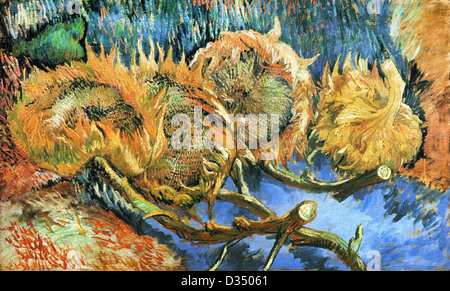 Vincent van Gogh, Still Life con quattro campi di girasoli. 1887. Post-Impressionism. Olio su tela. Rijksmuseum Kröller-Müller, Otterlo Foto Stock