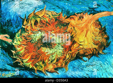 Vincent van Gogh, Still Life con due campi di girasoli. 1887. Post-Impressionism. Olio su tela. Metropolitan Museum of Art di New York Foto Stock