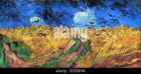 Vincent van Gogh Wheatfield con corvi. 1890. Realismo. Olio su tela. Van Gogh Mu Amsterdam Paesi Bassi. Post-Impressionism. Foto Stock