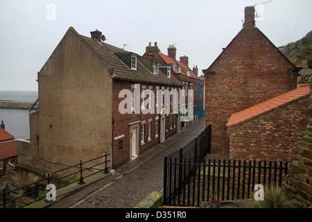 Street a Whitby, North Yorkshire. Foto Stock
