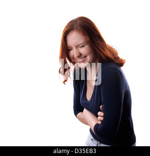 donna che ride Foto Stock
