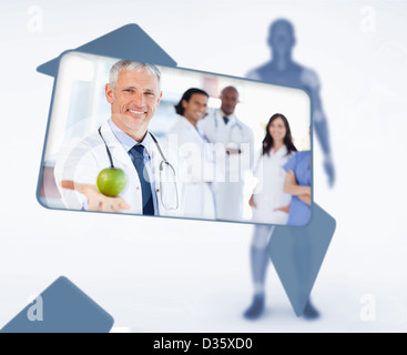 Schermata di visualizzazione medico azienda Apple nell'interfaccia digitale Foto Stock