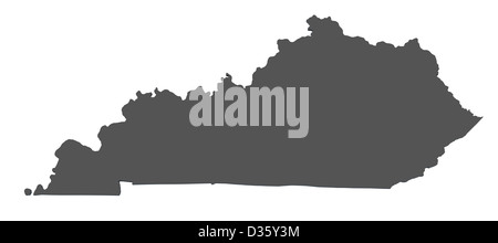 Mappa dello stato del Kentucky - USA Foto Stock