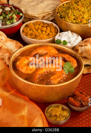 Goa di curry di gamberi Foto Stock