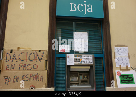 Protesta contro la banca di sfratti in Spagna - Santa Cruz de Tenerife, Isole Canarie Foto Stock