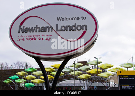 Borough of Newham segno Foto Stock